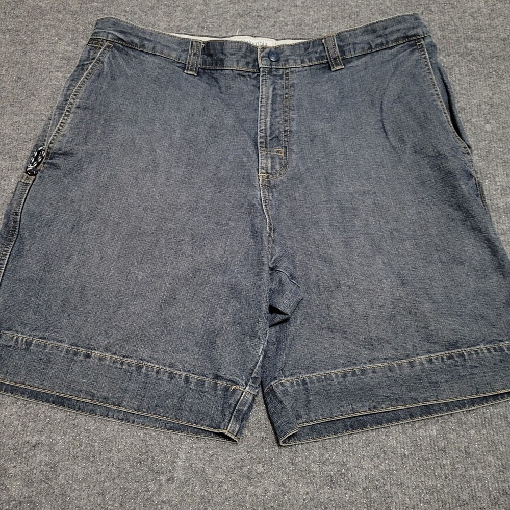 Columbia Denim Shorts Men's 36/8 Cotton Blend Side‎ Zip Pocket